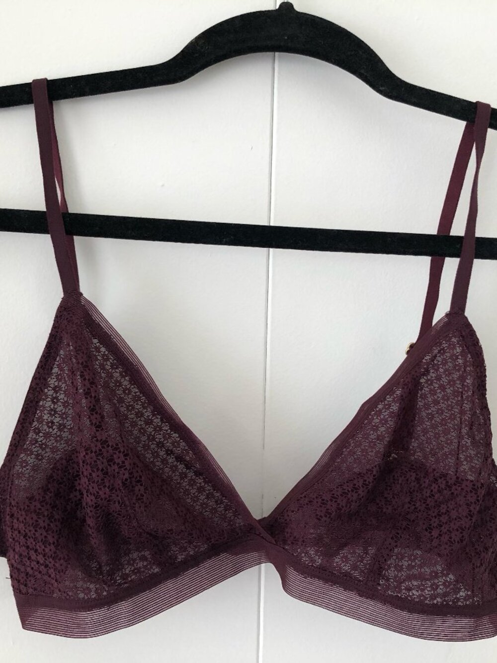 Madewell Burgundy Merlot Lacey Bralette size medium M EUC